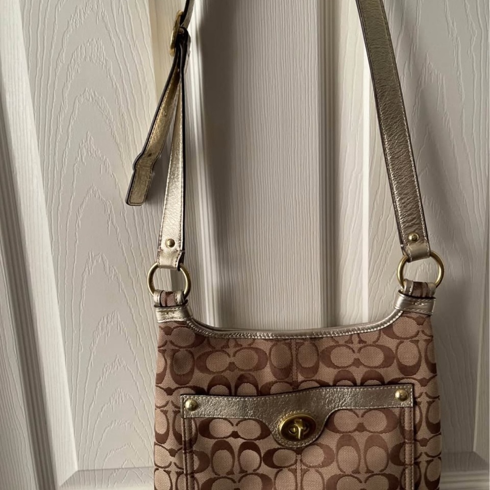 Coach Brown and Gold Crossbody Bag